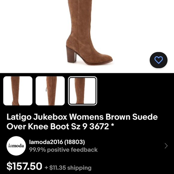 Latigo Jukebox Womens Brown Suede Over Knee Boot Sz 9 3672 * - Picture 2 of 6